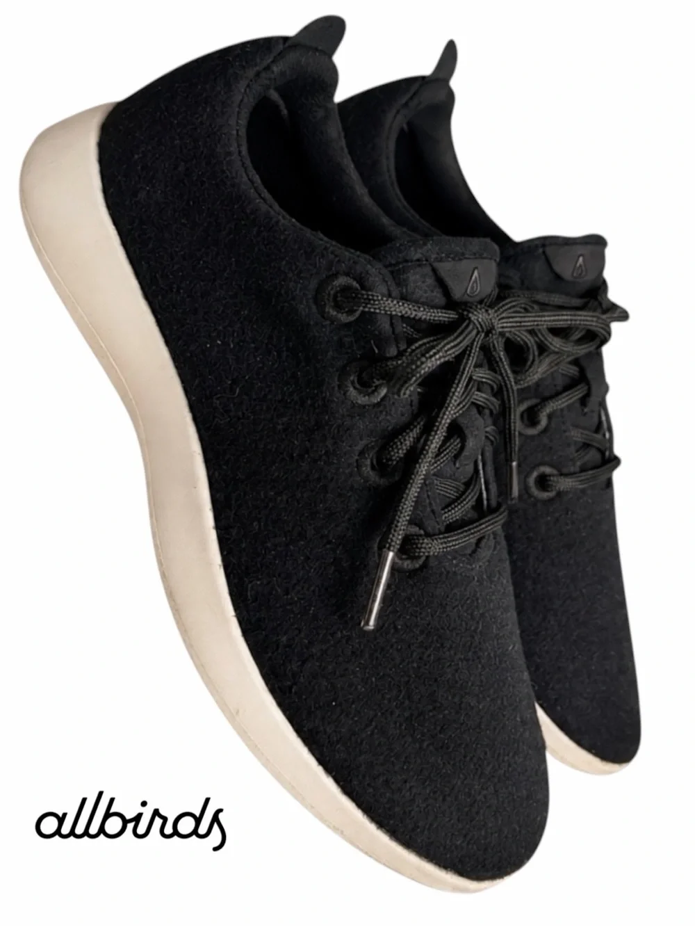 Allbirds Wool Runner Merino Wool Sneakers Black Cream Womens 9